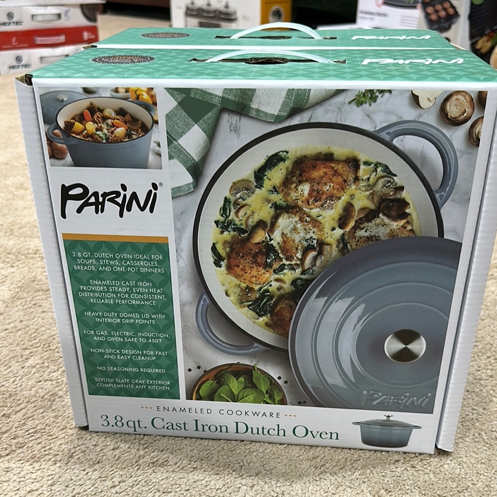 Parini Blue Enameled Cast Iron Dutch Oven